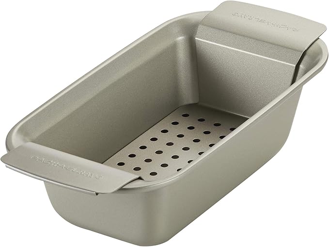 Rachael Ray Nonstick Bakeware Set without Grips includes Nonstick Bread Pan, Baking Pans, Cake Pans, Cookie Sheet / Baking Sheet - 10 Piece, Silver