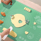 Silicone Pastry Mat 32" x 24" Extra Thick Non Stick Baking Mat with Measurements and Edge Heightening, Food Grade Silicone Rolling Mat for Pastry, Bread, Cookies, Pizza, Fondant, Pasta