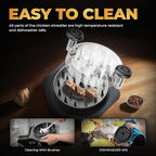 Cleangor Chicken Shredder Tool Twist Large, BPA Free Meat Shredder with Ergonomic Handle, Non-Slip Food Shredder Tool for Pork, Beef, Set of Chicken Breast Shredder with Brush & Fork (1, Orange)