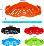 Clip On Strainer Silicone for all Pots and Pans, AUOON Pasta Strainer Clip on Food Strainer for Meat Vegetables Fruit Silicone Kitchen Colander