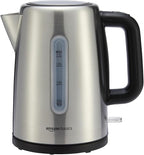 Amazon Basics Electric Stainless Steel Kettle for Tea and Coffee, BPA-Free, Fast Boiling, Auto Shut-Off, Boil-Dry Protection, 1.7 Liter, 1500W, Black and Silver