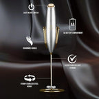 Zulay Kitchen Executive Series Luxury Gift Milk Frother with 4 Duracell Batteries – Handheld Electric Foam Maker for Coffee, Lattes & Hot Chocolate – Deluxe Finish, Ultimate Gift for Coffee Lovers