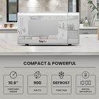 Total Chef 0.9 Cu Ft Microwave Oven – Compact Countertop Microwave, Small Stainless Steel Kitchen Appliance with Digital Touch, Pre-Set Functions, 10.6” Turntable, 900 Watt, Microondas Pequeños