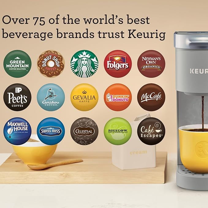 Keurig K-Mini Single Serve K-Cup Pod Coffee Maker, 6 to 12oz Brew size, with Cord Storage, Perfect for Small Spaces, Studio Gray