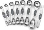 Spring Chef Stainless Steel Magnetic Measuring Spoons Set of 8 with Leveler, Dual Sided Metal Teaspoon & Tablespoon Measuring Spoons - Kitchen Gadgets For Baking and Cooking, Gray