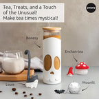 Cute Tea Strainers - Loose Leaf Tea Steeper, Tea Infuser for Loose Leaf Tea, Tea Diffusers, Tea Accessories, Mushroom Gifts, Cute Kitchen Accessories, White Elephant Gifts, (Moonlit, Spooky, Gothic)