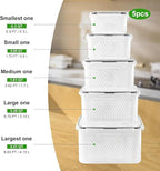 5 PCS Fruit storage Containers for Fridge with Removable Colander and Chopper Set, Leakproof Food Storage Containers with lids, Dishwasher & Microwave Safe Produce Containers to Keep Fruits Fresh ﻿