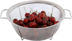 AJIODA Stainless Steel Mesh Colander Strainer Basket, 2.5 Quart Fine Mesh Net Colander with Heavy Duty Handles & Wide Rim & Resting Feet for Strain, Drain, Rinse, Fry, Steam or Cook Vegetables & Pasta