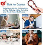 Bloss Jar Opener Bottle Opener Jar Gripper for Weak Hands, Seniors With Arthritis and Children, 4 in 1 Multi-Function Non Slip Colorful Can Opener Tool Get Lids Off Easily, Black Red