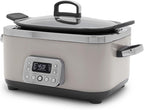 GreenPan Elite 14-in-1 Programmable 6QT Electric Slow Cooker, Dishwasher Safe Lid & Removable Crock, PFAS-Free Healthy Ceramic Nonstick Multi-Cooker, Sear, Sauté, Brown, Steam Basket, Roast, Clay