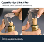 Hicoup Wine Opener - Professional Corkscrews for Wine Bottles w/Foil Cutter and Cap Remover - Manual Wine Key for Servers, Waiters, Bartenders and Home Use - Stainless Steel With Pakka Wood Inlay