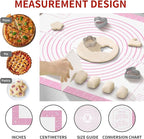 Silicone Pastry Mat for Dough Rolling, Extra Large Silicone Baking Mat with Measurements, Baking sheet for Cookies Fondant Pie Crust, Countertop Protector
