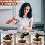 Palksky Coffee Scoop & Funnel with Fill Press1PCS (Black)