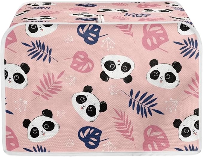 JEOCODY Pink Panda Print Toaster Cover - 2 Slice, Dust and Fingerprint Free, Machine Washable