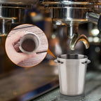 Coffee Dosing Cup 51mm, Espresso Coffee Dosing Cup, Stainless Steel Dosing Cup Compatible with All 58mm Portafilter,Coffee Powder Cup, Coffee Powder Feeder (1, Silver, 51mm)