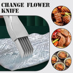 Shred Silk The Knife, 2025 Upgrade Green Onion Cutter Stainless Steel Chopped Kitchen Slicing Tool Cutter for Vegetables Onion Garlic, Multifunctional Kitchen Food Vegetable Cutter (4Pack)