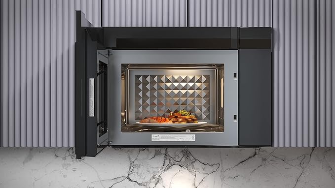 KoolMore 1.3 cu. ft. 24 inch Over The Range Stainless Steel Microwave (KM-MOT-OP1SS), 300 CFM Vent Hood Function, 1000W