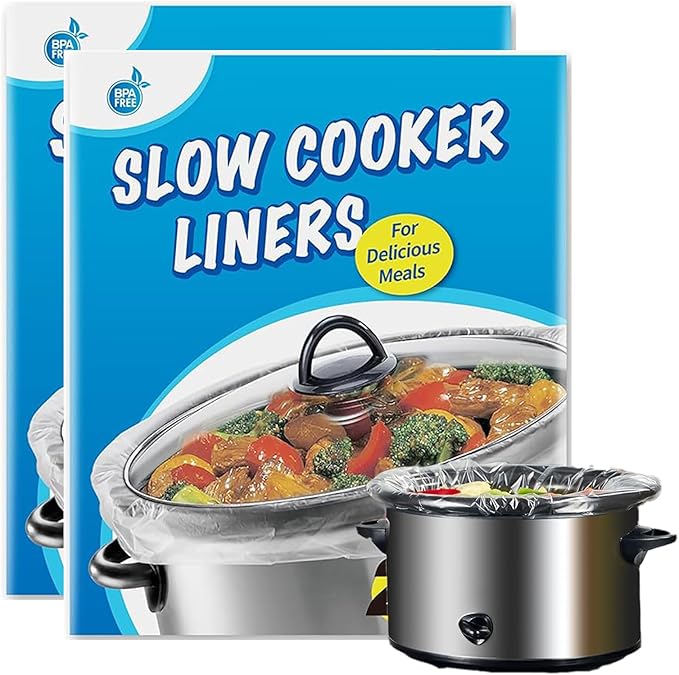 Slow Cooker Liners 40 Count Cooking Bags Extra Large Size Disposable Pot Liners, Fit 6QT to 10QT for Slow Cooker Cooking Trays Suitable for Oval & Round Pots 14"x 22", 40 Liners