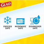 Glad GladWare Big Bowl Food Storage Containers with Lids, Large Round No BPA Plastic Containers for Soups, Salads, and Meal Prep, Lock Tight Seal, Microwave Dishwasher Safe, 48 Oz, 3 Count - 6 Pack