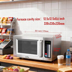 CROSSON Commercial Countertop 25L Microwave Oven W/ 10 Programmable Memory Menu,5 Power Level,3 Stage Cooking and Touch Screen Control-1000W,0.9 Cu.Ft