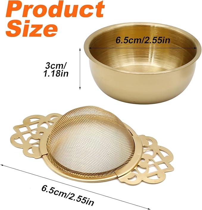 304 Stainless Steel Tea Drain Strainer Tea Filter Mesh Tea Drip Bowls Teapot Strainer With Petal Handles Tea Divider, Pack Of 4