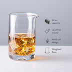 Cork & Mill Cocktail Mixing Glass, Old Fashioned Kit, Large 24 oz Crystal Cocktail Mixer for Bartenders, 9-Piece Home Bar Accessories Set for Manhattans and Other Whiskey Drinks