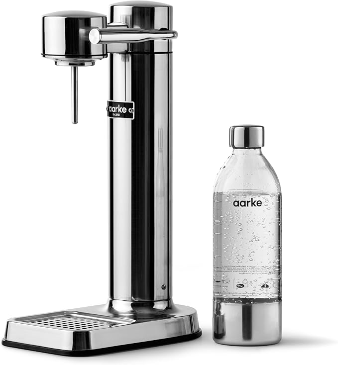 aarke - Carbonator III Premium Carbonator-Sparkling & Seltzer Water Maker-Soda Maker with PET Bottle (Stainless Steel)