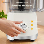 NEWBULIG Food Processor 10.5 Cup, Vegetable Choppers with Slicing Shredding Chopping Kneading, Dishwasher Safe, Food Grinder, Stainless Steel Blades, for Smoothie Fruit Dough, 2.6QT