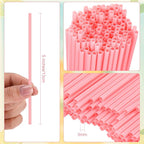 6000 Count Coffee Cocktail Stirrers Straws Disposable Plastic Sip Stir Sticks Cocktail Drink Stirrers Sticks Cups Straws for Bars Juice Drinking(Pink,5 Inch)
