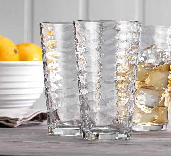 Glaver's Drinking Glasses Set of 10 Highball Glass Cups, 17 Oz Cooler Glassware. Home and Bar Everyday Basic Drinkware Elegant Kitchen Glasses for Water, Juice, Cocktails, Iced Tea.