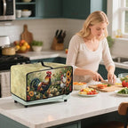 Rooster Sunflower Print Toaster Oven Dust-proof Cover Heat-Resistant Kitchen Small Appliance Air Fryer Covers Universal Washable Microwave Oven Covers (Medium-16.1 * 19.71 * 10 inches)