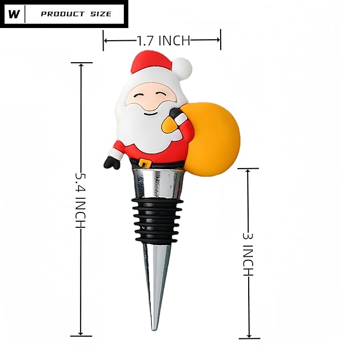 Xmas Decorative Wine Stopper,Cool Wine Bottle Stoppers for Glass Bottles,Crystal Bottle Stopper Fits Standard Bottles,Fancy Decors Wine Tools (Xmas3)