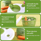 Large Salad Spinner with Lid, 5 Qt Capacity, Manual Vegetable Dryer with Double-Lock Handle, Quick and Easy Multi-Use Lettuce Spinner, Vegetable Dryer, Fruit Washer