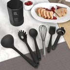 AOTHOD Silicone Cooking Utensils Set - 446°F Heat Resistant Kitchen Utensils,Turner Tongs,Spatula,Spoon,Brush,Whisk,Kitchen Utensil Gadgets Tools Set for Nonstick Cookware,Dishwasher Safe (BPA Free)