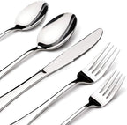 Silverware Set for 8, 45 Piece Stainless Steel Flatware Cutlery Fork and Spoon Set with Serving Utensils Set, Dishwasher Safe, Gift Package for Wedding Housewarming