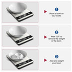 Mik-Nana Food Scale, 11lb Digital Kitchen Scale with LCD Display 6 Units Tare Function, Stainless Steel Weight Grams and Ounces for Baking, Cooking and Meal Prep (Batteries Included)
