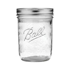 Ball Jar with Lid and Band - Pick Your Size and Color (Clear, Wide Mouth Pint - 16 oz.) Pack Of 2