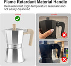 Sivaphe Aluminum Moka Pot 6 Espresso Cups, Percolator Espresso and Coffee Maker, Portable Stovetop Italian and Cuban Café Brewer for Home and Camping Sliver