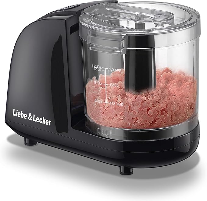 Liebe&Lecker Mini Food Processor,1.5 Cup Mini Chopper for Cutting Vegetable, Garlic,Onion and Meat