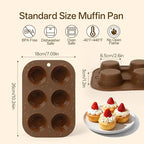 4 Pack Silicone Muffin Pan for Baking, Regular Size Nonstick Cupcake Pan, 6-Cup Silicone Muffin Tin BPA Free Dishwasher Safe, Great for Muffin Cupcake Brownie Egg Tart