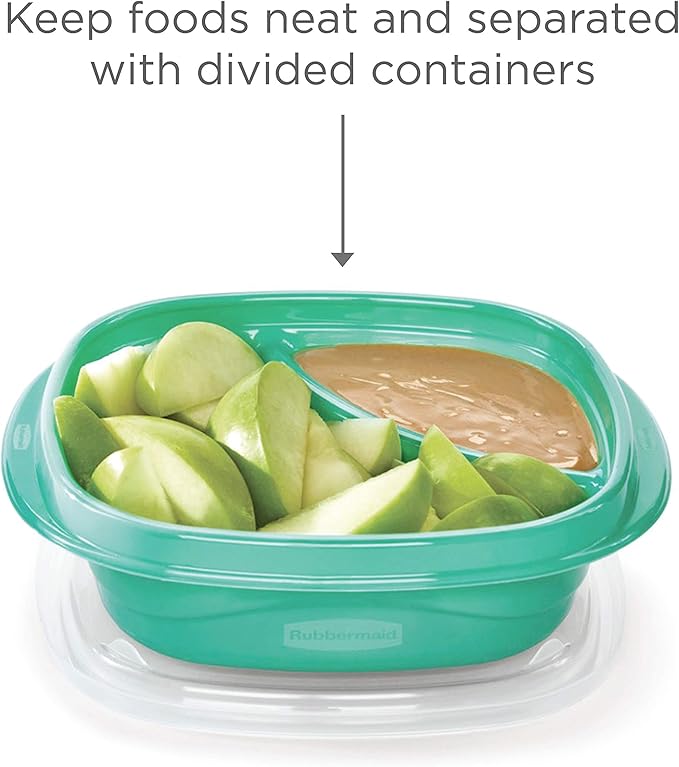 Rubbermaid 50-Piece Food Storage Containers Set with Lids, Teal Splash – Perfect for Lunch, Meal Prep, Leftovers & More – Top Rack Dishwasher Safe, BPA-Free Plastic