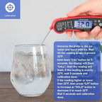 Lonicera Meat Thermometer Digital for Cooking Food. Waterproof & Instant Read for Kitchen Baking, BBQ. with Foldable Probe, Backlight & Calibration (Red)