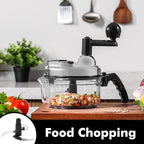 Geedel Hand Food Chopper, Vegetable Quick Chopper Manual Food Processor, Easy To Clean Food Dicer Mincer Mixer Blender, Rotary Onion Cutter for Garlic, Salad, Salsa, Nuts, Meat, Fruit, Ice, etc