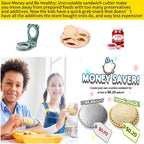 CHICHAUS Uncrustable Sandwich Maker, Sandwich Pocket Circle Shape Cutter & Sealer for Kids Breakfast and Lunchboxes, Light Blue, 3.7Inch