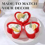 6 Inch Silicone Heart Shaped Cake Pans 2 Pcs Small Heart Cake Pan Set Nonstick Silicone Heart Molds for Baking (Red)