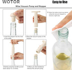 WOTOR Wine Stoppers Vacuum, Wine Saver, Wine Pump Vacuum Stoppers, Wine Preserver, Reusable Bottle Sealer Keeps Wine Fresh (Cream, 6 Pieces)