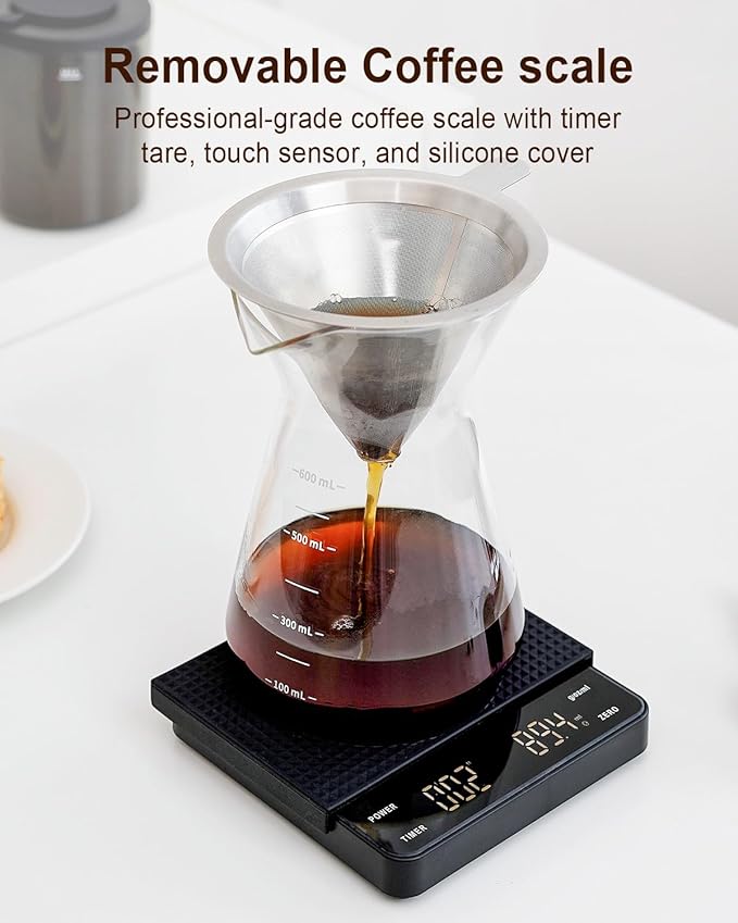 MOKKOM Coffee Grinder with Removable Coffee Scale via Bluetooth Connectivity, Anti-static Conical Burr Coffee Bean Grinder, 31 Precise Settings for French Press/Cold Brew/Pour Over/Drip/Espresso
