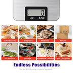 Food Kitchen Scale High-Precision Digital Scale Accurate Weighing for Baking & Cooking Enthusiasts(Shiny Black)