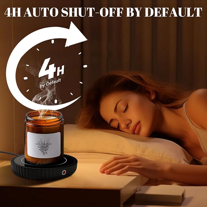 Mug Warmer, Coffee Mug Warmer with Three Temperature Settings, Auto Shut Off Coffee Warmer, Mug Warmer for Desk with Large Heating Plate, Easy to Clean Coffee Cup Warmer for Milk,Tea and Chocolate
