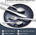 Hunnycook 60-Piece Silverware Set - Stainless Steel Silverware Set for 12, Include Spoons and Forks Set, Mirror Polished, Dishwasher Safe, Cutlery Set for Home Kitchen Restaurant